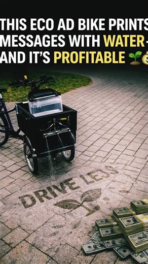 This Eco Ad Bike Prints Messages With WATER And It’s Profitable 🌱💸#smartbusinessidea #shorts #usa