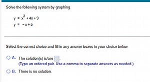 Solve the following system by graphing. \begin{array} { l } y =... | Filo