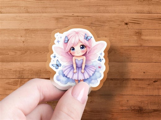 Cute Fairy Sticker, Pink Hair Fairy Sticker, Whimsical Sticker, Butterfly Sticker, Kawaii Sticker, Laptop Sticker, Water Bottle Sticker - Etsy Canada