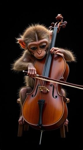 Delightful Monkey Plays the Cello | ZIVANOR's Classical Villa Performance