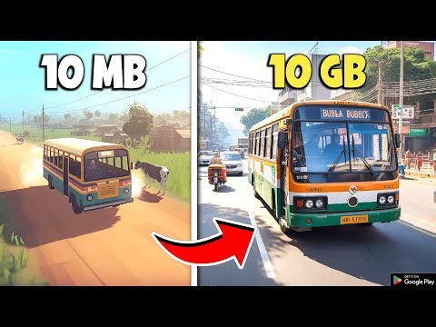 10MB Vs 10GB Bus Simulator Games On Mobile !!