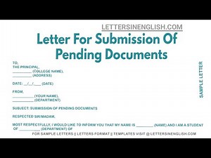 Letter For Submission Of Pending Documents - Sample Letter For Pending Documents Submission
