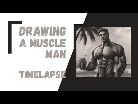 How to draw a buffed muscle man bodybuilder 5-minute drawing timelapse speed paint