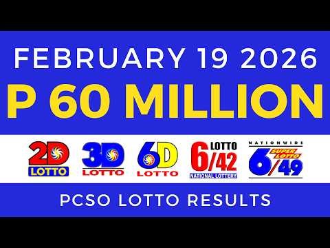 Lotto Result Today 9pm February 19 2026 PCSO