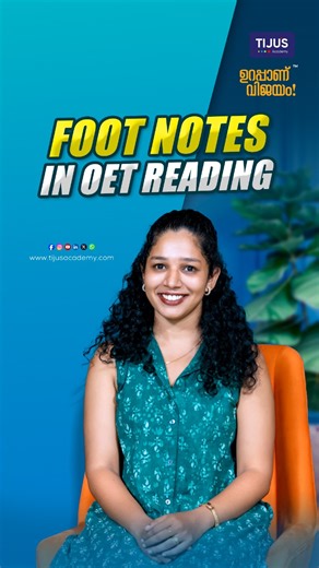 ✅Why Footnotes Matter in OET Reading Part A Footnotes in OET Reading Part A are more than just small text at the bottom, they hold key information that can shape your answers. From defining medical abbreviations to offering extra details, these notes often help you connect phrases and locate correct matches quickly. Watch the video and learn more about footnotes. Follow this page for more expert advice and tips! #tijusacademy #oetexampreparation #oetreading #oetreadingtips #oetreadingtest #oetre