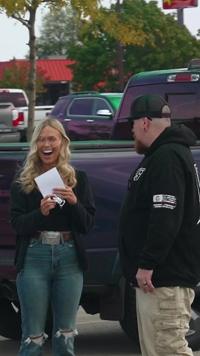 She couldn’t believe it…full video drops tomorrow 🤯 #customoffsets #liftedtrucks #foryou