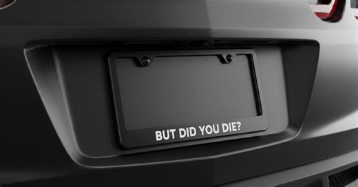 But Did You Die? Funny License Plate Frame Black Stainless Steel Car Frame Cover