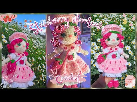How to crochet strawberry shortcake amigurumi | written pattern 🍓🍰 (part 1/2)