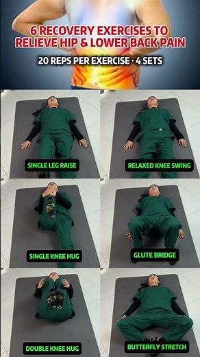 6 EXERCISES FOR RELIEVING LOWER BACK PAIN AND HIP DISCOMFORT FAST