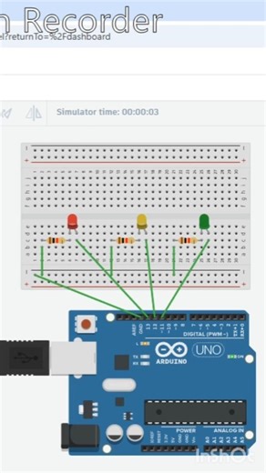 🚦 Arduino Traffic Light Simulation in Tinkercad | Beginner Project Made Easy! #shortsfeed #arduino