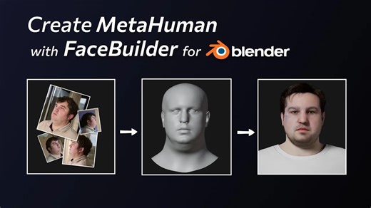 iBlender插件 FaceBuilder x MetaHuman 如何从照片建模创建超人类 Blender教程