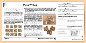 Maya Writing Reading Comprehension Activity