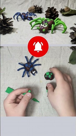 🕷️ Quick and Easy Chestnut Spider Craft with Playdough | Fun DIY for Kids 3+ 🕷️