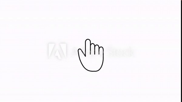 Hand cursor icon with animated click, Mouse click symbol with spark animation