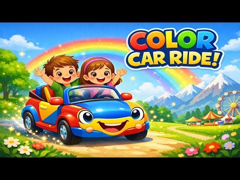 COLOR CAR RIDE! 🚗🌈 | Learn Colors with Kids | nursery rhyme for toddlers |#funforkidsenglishrhymes