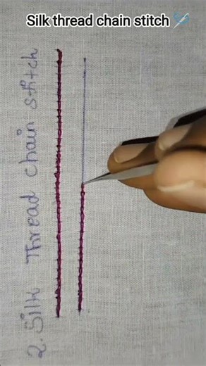 day-2 silk thread chain stitch 🪡 learn something ✅👆#aaridesigns #aariembroidery #aariwork