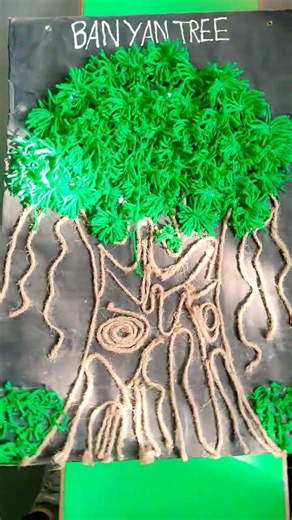 model of banyan tree #schoolprojects #kidsactivity #cardboardcrafts