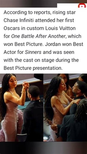 Michael B. Jordan and Chase Infiniti at the 2026 Oscars #michaelbjordan #chaseinfiniti #oscars2026