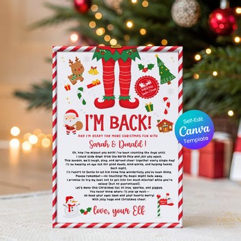 Editable Elf "I’M BACK!" Letter | Elf Arrival Letter | Holiday Elf Template