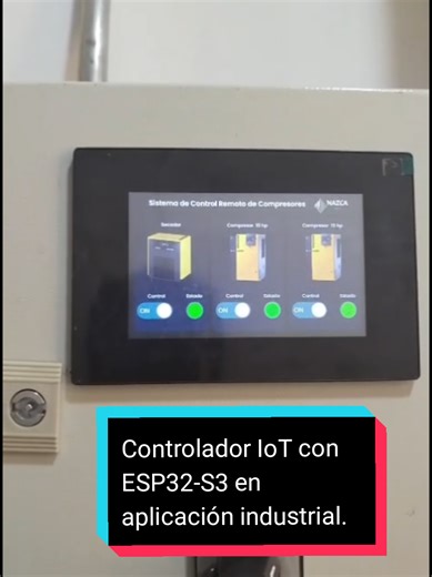 Control y monitoreo remoto de 3 compresores en una fábrica de textiles implementado usando nuestro controlador IoT con ESP32-S3. #ESP32 #arduino #hardware #proyectoselectronicos #automatizacionindustrial