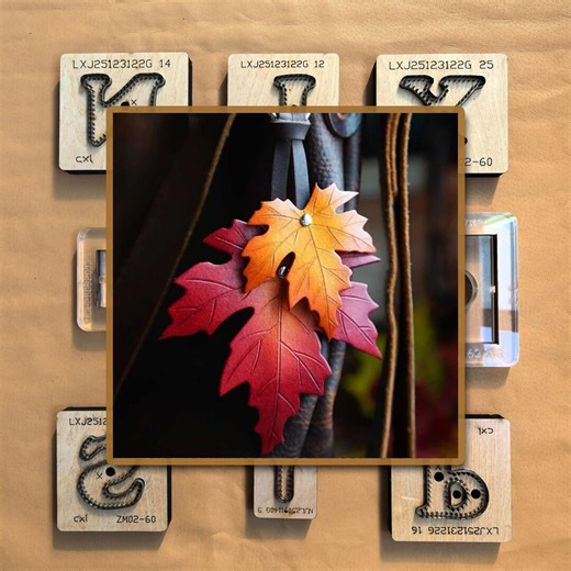 Layered Maple Leaf Leather Charm Die Cut Mold | Fall Leaf Bag Charm Leather Cutting Die - Etsy