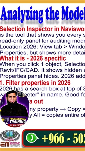 Naviswork 2026 Selection Inspector F10 | Find Hidden Revit Parameters Fast. #navisworks2026