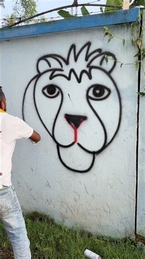 Lion face drawing easy trick #art #shorts