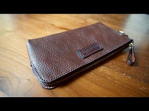 【レザークラフト】ポーチ型財布の製作【making a pouch wallet】
