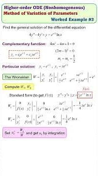 Higher-order ODE: Method of Variation of Parameters Worked Example 3 #variationofparameters