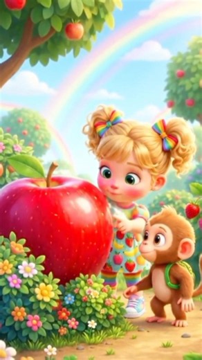 Can You Find the Hidden Fruits? 🐒 Cute Monkey & Girl Adventure! ✨#halo #kids