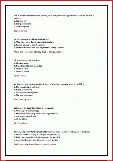 Sterile Processing Actual Exam 150 Questions And Correct Ans video