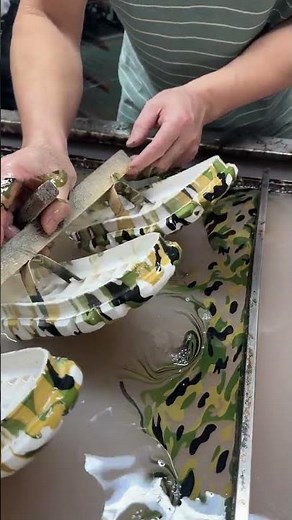 Shoes color camouflage water transfer printing process factory live video