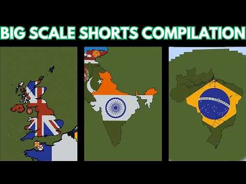 Minecraft Big Scale World Flag Map Shorts Compilation