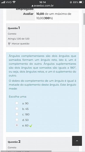 Respostas do AVA - Matemática: Propriedades de Figuras Planas