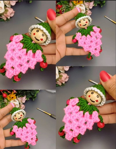 Very cute mini pink strawberry (PART 3 | Amigurumi lovers