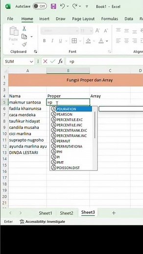 CARA MENGGUNAKAN RUMUS FUNGSI PROPER DI MICROSOFT EXCEL ! #belajarexcel #exceltips #exceltutorial