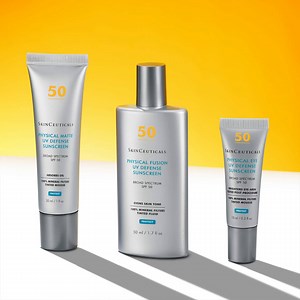One size does not fit all when it comes to sunscreen. Whether you want matte coverage with Physical Matte UV Defense SPF 50, tinted coverage with Physical Fusion UV Defense SPF 50, or eye protection with Physical Eye UV Defense SPF 50, you’ll find a broad spectrum of UVA/UVB protection. | SkinCeuticals