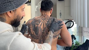 Punjab full body tattoo coming soon, stay tuned for the full video and get ready for surprises! Thank you for appreciating our work and daily episodes. Óńé subscribers can win the next giveaway, keep following and subscribe to our YouTube channel. #loveandrespect❤️ #yesssir. #giveaway #alert #fullbacktattoo. | Kamz Inkzone