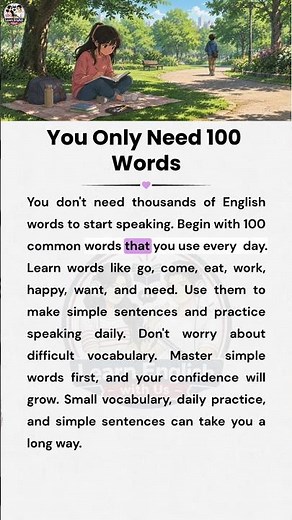 You Only Need 100 Words for Fluent English 💯 | English Speaking and Listening Practice #easyenglish