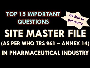 Site Master File in pharmaceutical SMF in pharma company l Site Master File