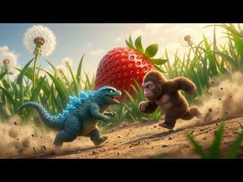 Baby Godzilla vs Baby Kong: The Great Strawberry War!