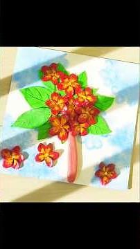 Vibrant Clay Flower Tree Craft | Perfect for Beginners🌸