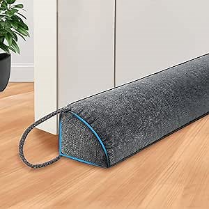 Triangle Under Door Draft Blocker, 36 Inch, Gray, Cotton, Polyester