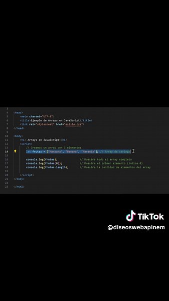 🚀 Arrays en JavaScript: organiza tus datos como un pro 🧠📦 Un array en JavaScript es una estructura que te permite almacenar múltiples valores en una sola variable. Es ideal para manejar listas de datos, como nombres, números o cualquier conjunto de elementos. En este reel te explico lo esencial. 👇✨ 🔹 Definición: un array guarda varios elementos entre corchetes [] 🔹 Índice: cada elemento tiene una posición (empieza en 0) 🔹 Acceso: podés acceder a cualquier valor usando su índice 🔹 Modific