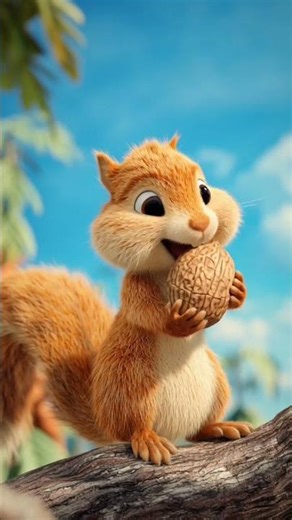 “The Clever Squirrel and the Flying Nut 🐿️ | Funny 3D Animated Short | AI Cartoon Story”