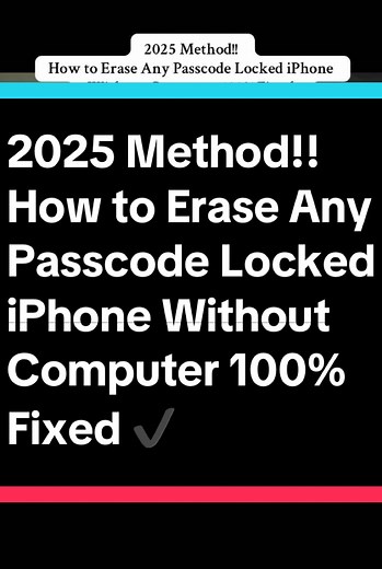 How to Erase iPhone Passcode Without Computer - 2025 Method