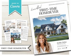 First-time Home Buyer Guide | Home Buyer Packet | Real Estate Marketing | Real Estate Canva Template | Buyer Roadmap | First-time Home Buyer - Etsy