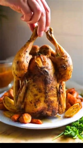 Crispy Roasted Chicken 🍗 ASMR #shorts #asmr #recipe #cooking