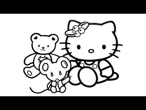 Coloring Hello Kitty And Friends Coloring Book Page! Cute Hello Kitty Drawing For Kids