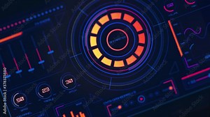 Futuristic speed interface/Digital perspective screen/Ultra detailed abstract digital background. Blinking and switching indicators and statuses. Command center, big data, machine deep learning